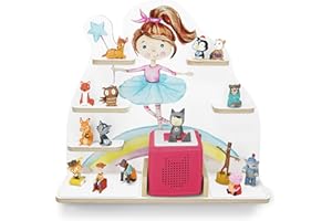 stadtecken Étagère pour boîte à musique pour enfant - Convient pour la Toniebox et environ 50 tonies - Rangement parfait pour chambre d'enfant - À poser ou à suspendre (ballerine, grand)