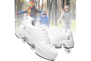 TOME.SKATES Roller Skates Shoes boys and girl，Shoes with Wheels for women and men，Adjustable Double Row Skating Shoes for kids,Trainers/Skates 2 in 1