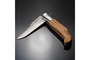 TS TACTICAL STORE TS Knife LAGUIOLE 93Mcr Oliva | Navaja Plegable Madera Olivo | Longitud de la hoja: 9,3cm | Navaja plegableja de bolsillo para outdoor, campamentos, caza, campo, Senderismo, Camping 10829