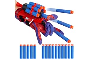 AOFENTOP Spider Shooter Boys Girls Toy - 2023 Upgraded Web Shooters for Kids Super Hero Toys with Spider Gloves Launcher Wrist Toys Set 2 Kinds Soft Bullets for Boy Girl Age 3-14 Birthday Gifts