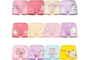 QIYIENDIAN 12 Pezzi Ragazze Knickers,Bambini Slip Carino/Bambini Boxer Cotone Intimo