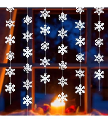Amscan Hängedekoration „Let It Snow“ – Schneeflocken-Girlande, 365 X 30,5 Cm, Folie, Für Weihnachtsdeko