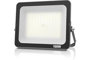 JBdusn Projecteur LED 100W, Superlumineux Luminaire Exterieur Blanc Froid 6500K, Spot LED Exterieur IP66, Eclairage de Sécurité Floodlight pour Jardin Stade Garage entrepôt Magasin Atelier Dépôt