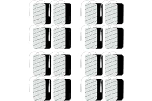 HCW Almohadillas de electrodos Tens, electrodos autoadhesivos de 10 x 5 cm (Paquete de 16) precableados, compatibles con Dispositivos Tenscare, Elle, Auvon y Neurotrac