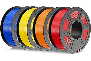 JAYO Filamento PLA+, 1,75 mm, nero, 4,4 kg, PLA Plus, filamento per stampante 3D, indurente e resistente, materiali di stampa 3D, precisione di misurazione +/-0,02 mm, 4 kg/4 spool (rosso, blu, giallo