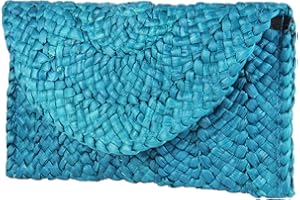 Jywmsc Bolso de Mano de Paja para Mujer, Bolsos de Playa de Verano, Cartera Tipo Sobre, Bolsos Tejidos