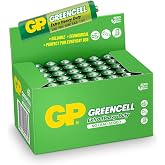 GP Batteries GP24G Greencell R03/1212/AAA İnce Pil, 1.5 Volt, 40'lı Kutu, Yeşil/Sarı/Beyaz
