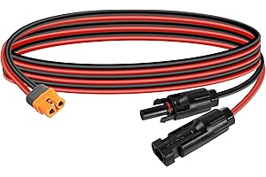 solar YACSEJAO 12AWG 1.5M Plug to XT60 Socket Cable for RV Portable Power Station Lipo Battery