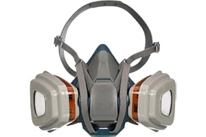 3M Atemschutzmaske 6502 QLPRO – Halbmaske mit Wechselfiltern gegen organische Gase, Dämpfe & Partikel – Lackiermaske mit Schutzstufe A2P3 für Farbspritz- & Maschinenschleifarbeiten, 1 Stück (1er Pack)