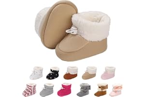 Tolaler Zimowe botki dla noworodków pogrubiona bawełniana podszewka ciepłe botki dziecięce regulowane paski z miękką podeszwą antypoślizgowe buty dla noworodków 0-18 miesięcy