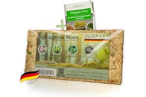 FLORALY 200g Premium Sphagnum-Moos für Pflanzen | geeignet für Orchideen, Bromelien, Terrarium oder Schildkröte UVM. | besonders langlebiges Torf-Moos, Peat Moss Sphagnum-Moss für Pflanzen lebend