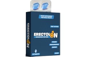 ERECTOLON | Pills for Men UK | Blue 10 Stamina & Energy Tablets | Fast-Acting Tribulus Terrestris Herbal Supplements for Enhanced Performance & Stamina | Korean Ginseng | Supplement for Men