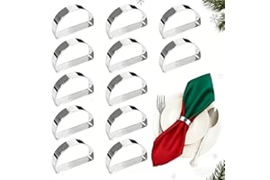 DOG'S BOOTY 12 Stück Serviettenringe Serviettenringe Silber Serviettenring Glänzender Halbkreis Geeignet für Zuhause Restaurants Bars und Hochzeiten Hochzeitstage die Meisten Themenpartys Weihnachten Deco