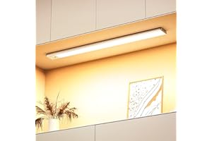 OUILA Led Schrankbeleuchtung mit Bewegungsmelder 41CM LED Unterbauleuchte Küche Ultradünnes dimmbar Sensor Licht Aufladbare Kabellose Unterbauleiste Schranklicht Lichtleiste Nachtlampe Warmes Licht