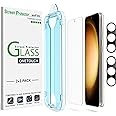 amFilm [2+2 Pack] OneTouch Tempered Glass Screen Protector for Samsung Galaxy S23+/S23 Plus 6.6 Inch with Camera Lens Protector, 9H Hardness, Easy Installation and Bubble Free.