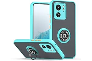 XINYEXIN Funda para Motorola Edge 40, Funda con Soporte de Anillo, TPU + PC Translúcido Anti- Arañazos Carcasa Protectora Antigolpes Case Cover - Azul Cielo