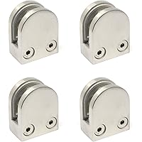 PRIOstahl GLASHALTER | 4 STÜCK | Edelstahl | 50 X 40 x 26 mm | Glasklemme , Anschluss Flach | Glas 6 mm Geländer…