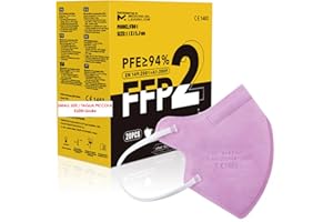 MEDICINADELLAVORO.COM 20 Mascarillas FFP2/KN95 Colores Rosas Talla Pequeña Small Homologadas Certificación CE de 4 Capas, Máscara Protectora de Polvo, Mascarilla de Protección con Filtros de Calidad BFE≥95, 20 Piezas