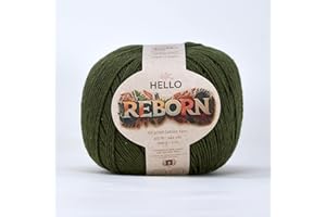 HELLO YARN Reborn Recycled Cotton - Dark Sage - 200g DK Crochet/Knitting Yarn