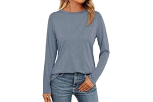 NAIOSS Damen Oberteile Elegant Langarmshirt Herbst Tshirt Baumwolle Casual Shirts Tunika Tops