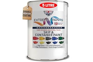 TRADE SUPPLIES UK - Extreme Skip & Container Industrial Paint – High Durability, Gloss Finish, Rust Inhibiting, Heavy-Duty Enamel Paint for Wood, Concrete & Metal - Blue, 5L