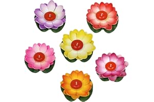 Caelura 6 Stück Seerosen Künstlich Schwimmlichter, Schwimmende TeichDeko, Künstliche Seerosen Klein, Schwimmende Blumen für Garten Teich Miniteich Deko(Bunt)