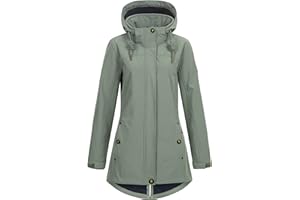 Ankerglut Damen Softshellmantel Kurzmantel mit Kapuze Gefüttert Übergangsjacke #Ankerglutbrise Softshelljacke