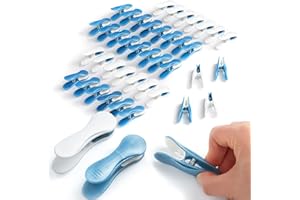 culiclean Mollette per Bucato – 40 Pezzi – Design Soft Clip – Mollette Panni Resistenti – Antisegno per Bucato – Colori Assortiti – blu-bianco/bianco-blu