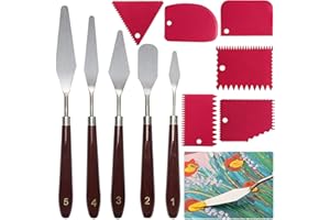VAGAW Palette Knife,11Pcs Palette Knife Painting Set,6 Plastic Scraper with 5Pcs Pallet Knife Painting Tools,Stainless Steel Oil Painting Mixing Scraper,Painting Paint Knife Spatula Set for Art Craft
