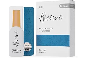 D'Addario Organisk Reserve Bb klarinettblad – rörblad för klarinett – det första och enda ekologiska vasröret – 2,0 styrka, 1