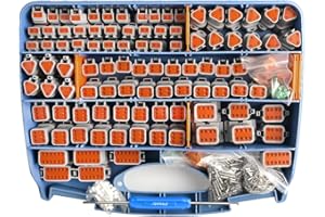 JRready ST6234 DT Deutsch Connector Kit,2 3 4 6 8 12 Pin Gray Waterproof IP67 Electrical Connector with Solid Contacts Pick Removal Tool Automotive Repair Accessory Kit