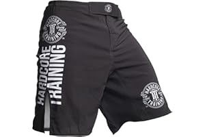 Hardcore Training Sharks Gris Hombre Combate Shorts Artes Marciales MMA BJJ Fitness Muay Thai Boxeo Grappling No Gi