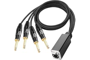 XMSJSIY Cavo di prolunga TRS Audio Snake a 4 canali multi over RJ45 Ethercon Cat5/6 a 6,35 mm TRS per palcoscenico Sound e Recording Studio (A)