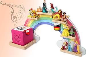 Denwa® Rainbow Regal für TonieBox und Tonies - Für bis zu 15 Figuren - Regenbogen Wandregal - Toniebox Regal für Mädchen und Jungen - Farbe Wolke