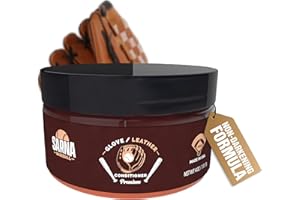 Sarna Baseball Leather Glove Conditioner Cream, 4 oz. – Softens, Restores, and Breaks Gloves & Mitts, Non-Darkening Formula, Wax-Free, & Safe for Leather Sports Gear – Pro Baseball Glove Conditioner