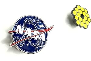 SNS COMPONENTS NASA Dwupak Logo klopsika i JWST James Webb Kosmiczny Teleskop Metalowa przypinka Badge Kosmiczna Eksploracja USA, Metal