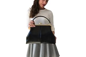 TASCHENKINDER Leder Handtasche Bügeltasche "Olive" in schwarz Umhängetasche Henkeltasche Ledertasche