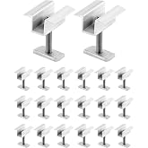 QWORK&reg; 20 Pieces Intermediate Clamp for PV Solar Modules, Aluminium Solar Plate Bracket for Module Height 25-40 mm, for Mount