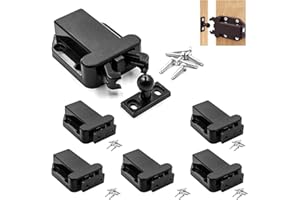 COYTEAR 6Pcs Push Touch Release Catch Latch Black ABS Plastic Push to Open Door Catches Lock Kit Beetle Design Touch Automatic Pop-up Release Function Lock Latches for Cabinet Bathroom Wardrobe Drawer Camping