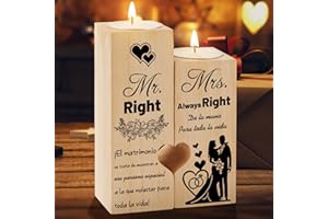 WELSKY Candle (Mr Mrs) Regalo Boda para Novios, Regalo Aniversario Boda, Candelabro Regalo Originales para Novios, 25 50 Aniversario Boda Pareja Amica Amigos Boda