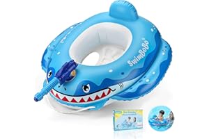 Baby Swimming Float Acemall Baby Swimming Ring Swim Inflatable Trainer, Swimming Waist Floats Ring with Seat, Steering Wheel, Water Gun, Pool Float Boat for Infant/Toddler 10-36 M, 1-4 Years, 26inch
