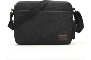 Eshow Męskie torby Crossbody Torebki płócienne Torby na ramię Torba Retro Vintage Messenger Torba do szkoły Podróże Wypoczynek Biuro Codziennie