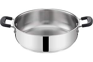 Lagostina Casserole Pratique en Acier 18/10 avec Doubles poignées en Silicone, Casserole pour Induction, gaz et Four jusqu'à 210°, 26 cm