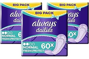 Always Dailies Fresh & Protect - Pantyliner, 60 pezzi per confezione da 3