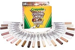 CRAYOLA Colours of The World - Kit de 24 Feutres de Couleurs, Assortiment Couleurs de Peaux à Travers Le Monde - Âge Conseillé: à Partir de 3 Ans