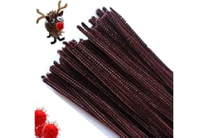 Kids B Crafty Brown Pipe Cleaners Chenille Stem 6mm x 30cm (12 Inches) 50 Pack