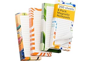 ‎X-BET MAGNET X-BET MAGNET Magnetic Notepads for Refrigerator 4 Pack 50 Sheets, 70g Double gummed Paper with Color Printing
