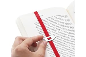 Lastword bookmark, marcapaginas originales, marcadores elastico de libros con deslizador de metal, no pierdas el signo - regalos originales para hombre y mujer – DESIGNED IN ITALY (Rojo)