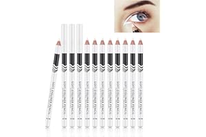 FREEORR 12 Packs Professional Highlighter Eye Liner Pen, White Eyeliner Pencil, Waterproof Long Lasting Eye Brighten