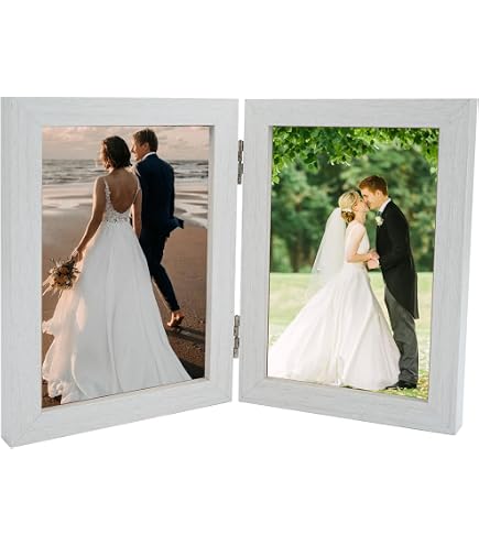 Cadre Photo Pliable Double Face En Bois 10x15 Cm - Pour Bureau Ou Maison, Cadeau Élégant